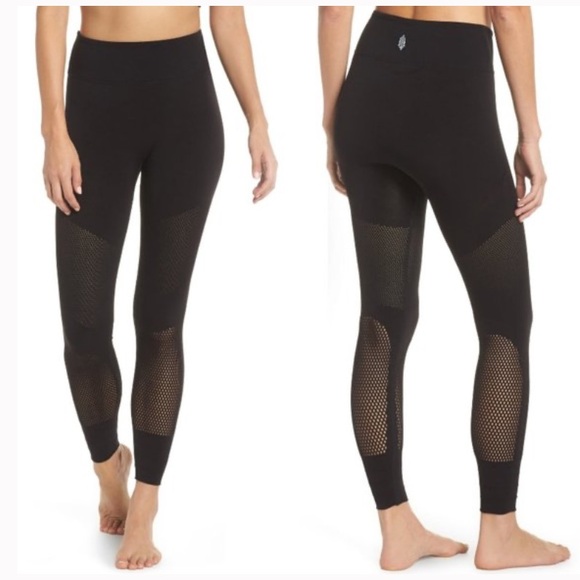 FP Movement by Free People Pants - Free People FP Movement Seamless High Rise Self Hem Mesh Sculpt Legging Black M
